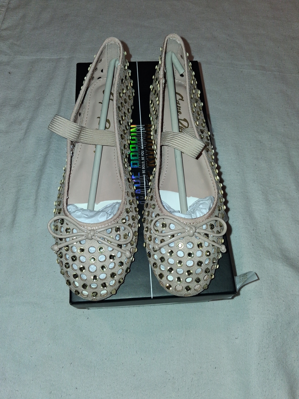 Studded Nude Ballet Flats